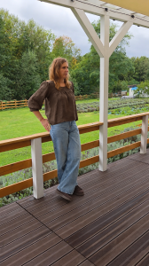 Brązowa lniana bluzka oversize Miłka – Nature Touch